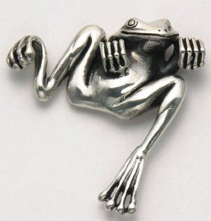 Sterling Silver Hanging Rainforest Rocket Frog Pendant Jewelry