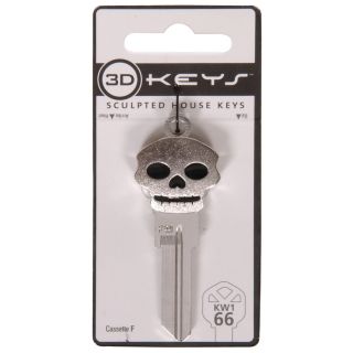 The Hillman Group #66 3D Silver Skull Key Blank