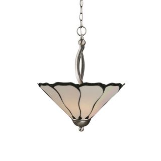 Brooster 16 in W Brushed Nickel Pendant Light with Tiffany Style Shade