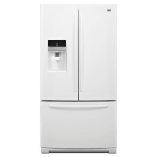 Maytag 26.1 cu ft French Door Refrigerator with Single Ice Maker (White) ENERGY STAR