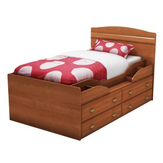 South Shore Furniture Imagine Morgan Cherry Twin Low Profile Bed with Storage