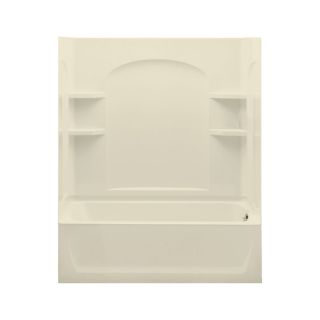 Sterling Ensemble 74 in H x 60 in W x 32 in L Almond Polystyrene Wall 4 Piece Alcove Shower Kit with Bathtub