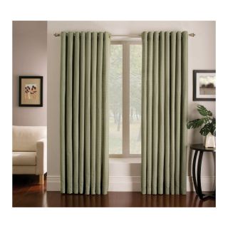 allen + roth Sullivan 63 in L Print Green Grommet Window Curtain Panel