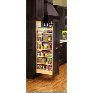 Rev A Shelf 14 in W x 22 in D x 59.31 in H 1 Tier Wood Pull Out Cabinet Basket