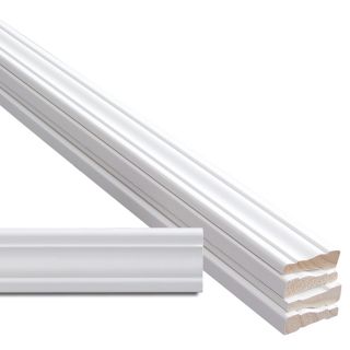 5 Piece 0.6875 in x 2.25 in x 7 ft Interior Primed Pine Casing Moulding Contractor Package (Pattern 356)