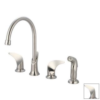 Pioneer Industries Cabrillo Brushed Nickel High Arc Kitchen Faucet with Side Spray