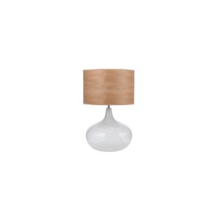 AF Lighting 27 in 3 Way Switch White Indoor Table Lamp with Wood Shade