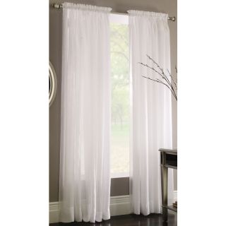 Style Selections Chloe 63 in L Solid White Rod Pocket Window Sheer Curtain