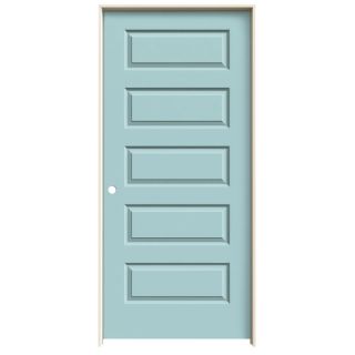ReliaBilt 5 Panel Equal Hollow Core Smooth Molded Composite Right Hand Interior Single Prehung Door (Common 80 in x 36 in; Actual 81.68 in x 37.56 in)