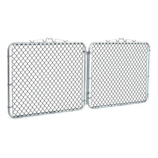 5 ft 10 in x 10 ft Uncoated Galvanized Steel Chain Link Drive Gate