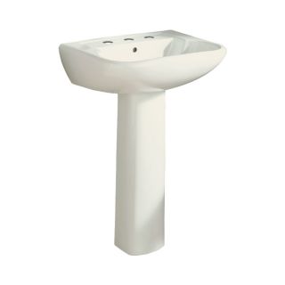 Sterling Southampton 33 in H Biscuit Vitreous China Complete Pedestal Sink