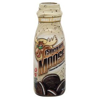 Chocolate Moose Cookies & Cream Milk Drink, 16.9 Ounce Glass Bottle(Pack of 12)  Flavored Chocolate Milks  Grocery & Gourmet Food