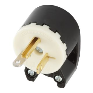 Hubbell 20 Amp 125 Volt Black/White 3 Wire Plug