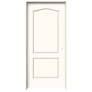 ReliaBilt 2 Panel Arch Top Solid Core Textured Molded Composite Left Hand Interior Single Prehung Door (Common 80 in x 36 in; Actual 81.68 in x 37.56 in)