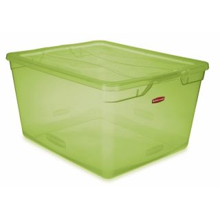 Rubbermaid Clever Store 71 Quart Green Tote with Standard Snap Lid