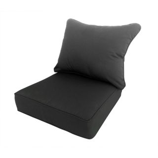 allen + roth Sunbrella Canvas Black Deep Seat Patio Chair Cushion