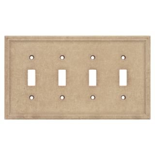 Somerset Collection 4 Gang Sienna Standard Toggle Cast Stone Wall Plate