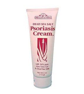 Miracle of Aloe Dead Sea Salt Psoriasis Cream 4 Oz Contains 36% Pure Aloe Vera Gel & Dead Sea Salts Naturally Helps Relieve the Dry, Itchy, Scaly Skin Caused By Psoriasis, Eczema and Other Irritating Skin Disorders. Re Moisturizes and Helps Heal Skin