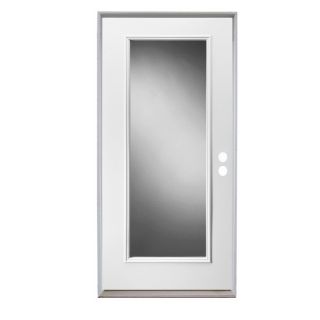 ReliaBilt Full Lite Prehung Inswing Steel Entry Door Prehung (Common 80 in x 32 in; Actual 81 in x 33 in)