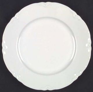 Hutschenreuther Racine (All White) Large Dinner Plate, Fine China Dinnerware   W