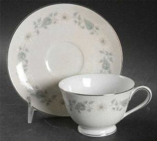 Noritake Wellesley Footed Cup & Saucer Set, Fine China Dinnerware   White Flower