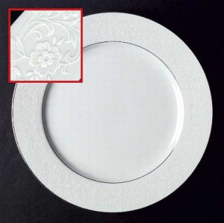 Royal Wentworth Christina Dinner Plate, Fine China Dinnerware   White On White F