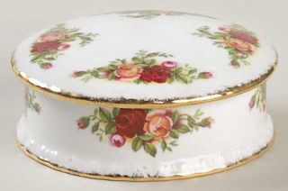 Royal Albert Old Country Roses Trinket Box with Lid, Fine China Dinnerware   Mon