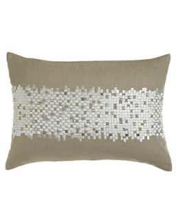 Pillow with Mosaic Embroidery & Bead Accents, 15 x 21