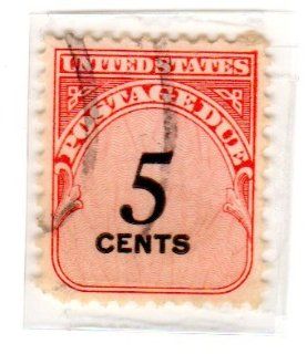 Postage Stamps United States. One Single 5 Cents Carmine Rose, Postage Due Stamp Dated 1959, Scott #J93. 