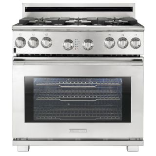 Electrolux Icon 6 Burner Freestanding 6.4 cu ft Self Cleaning Convection Gas Range (Stainless Steel) (Common 36 in; Actual 35.88 in)