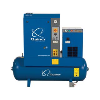 Quincy QGS Rotary Screw Compressor with Dryer   5 HP, 230 Volt Single Phase, 60