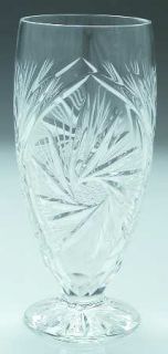 Unknown Crystal Unk1950 Iced Tea   Clear,Cut Star&Fan Design,No Trim