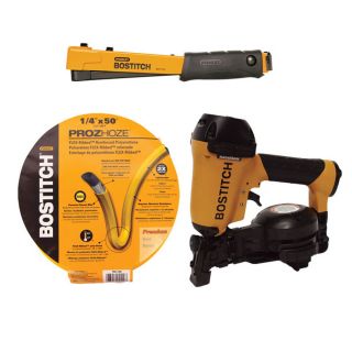 Bostitch Roofing Nailer Combo Kit with Hose and Hammer Tacker