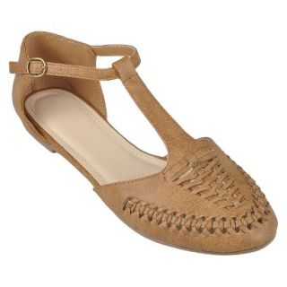 Womens Journee Collection T strap Flats   Tan 8.5