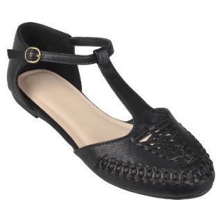 Womens Journee Collection T strap Flats   Black 6.5