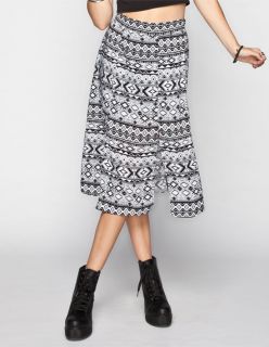 Ethnic Print Midi Skirt Black/White In Sizes Large, Small, X Small, M
