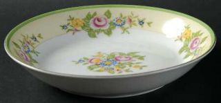 Celebrate Ceb14 Coupe Soup Bowl, Fine China Dinnerware   Green Band,Floral Spays