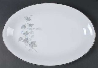 Noritake Ivyne 16 Oval Serving Platter, Fine China Dinnerware   Purple & Gray L