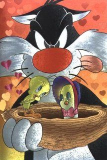 Looney Tunes "Magic Effect" Postcard   Sylvester and Tweety Bird