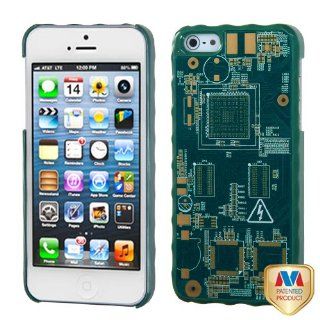 Hard Plastic Snap on Cover Fits Apple iPhone 5 5S Natural Sky Blue Sides/Blue Circuit Board Back(001) Alloy Executive Back Plus A Free LCD Screen Protector AT&T, Cricket, Sprint, Verizon (does NOT fit Apple iPhone or iPhone 3G/3GS or iPhone 4/4S or iPh