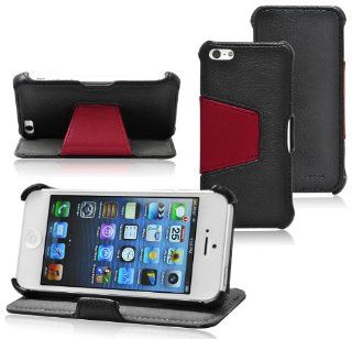 Ionic CONVENIENCE Wallet Leather Case with Stand for "The new iPhone" new Apple iPhone 5 6th Generation 5G (AT&T, T Mobile, Sprint, Verizon) (Black Brown) [Doesn't fit iPhone 4/ iPhone 4S] Cell Phones & Accessories