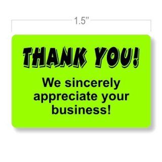 Payment Due Collection Stickers / Thank You We sincerely appreciate your business / 1.5 x 1 in. / 250 Count / Flat Printed / 5 Color Choices  Labels 