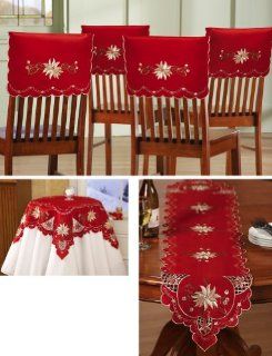 Christmas Elegance Embroidered Holiday Table Linens Runner   Christmas Decor