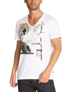 G Star Raw Men's Even Short Sleeve V Neck Tee, Solid White, Large at  Mens Clothing store