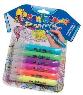 Carioca 3D Raised Effect Fabric Pens (Set of 6 Puffy Colors) Toys & Games