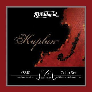 D'Addario Kaplan Cello String Set, 4/4 Scale, Medium Tension Musical Instruments