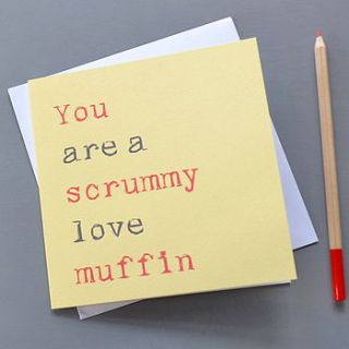 ‘scrummy love muffin’ card by clouds and currents