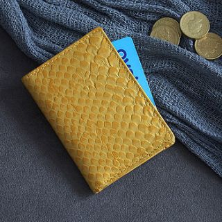 metallic leather travel card holder by julie slater and son