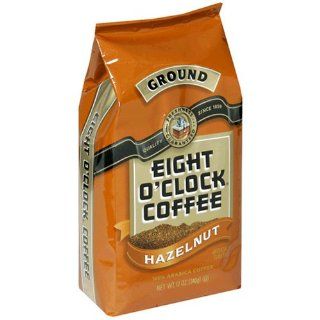 Eight O'Clock Coffee, Hazelnut Ground, 12 Ounce Bags (Pack of 4)  Coffee Substitutes  Grocery & Gourmet Food