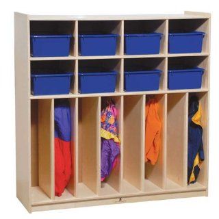 Preschool Eight Section Coat Lockers with Cubbies 